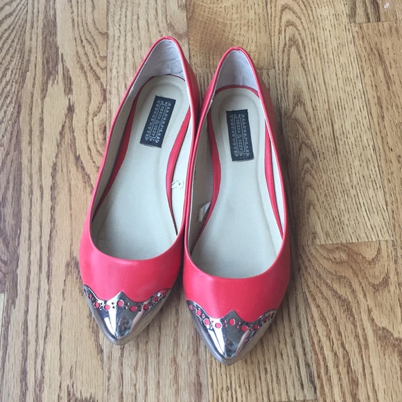 Deena & Ozzy Shoes - Urban Outfitters red pointed flats!!!